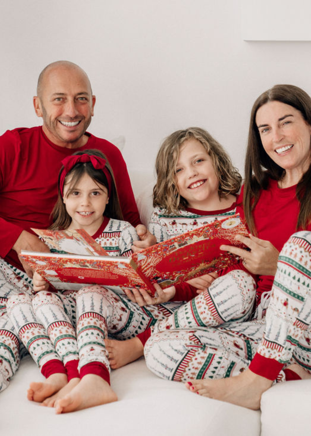 Kids Jammies in Camel Claus